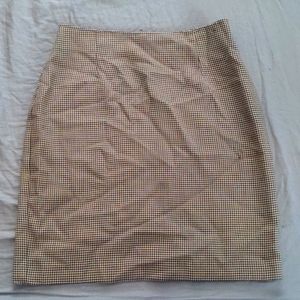 Brown and Black Houndstooth Pencil Skirt - size 6